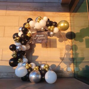 Half Circle Balloon Garland with Cake Stand