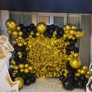 Organic Garland on Shimmering wall Backdrop