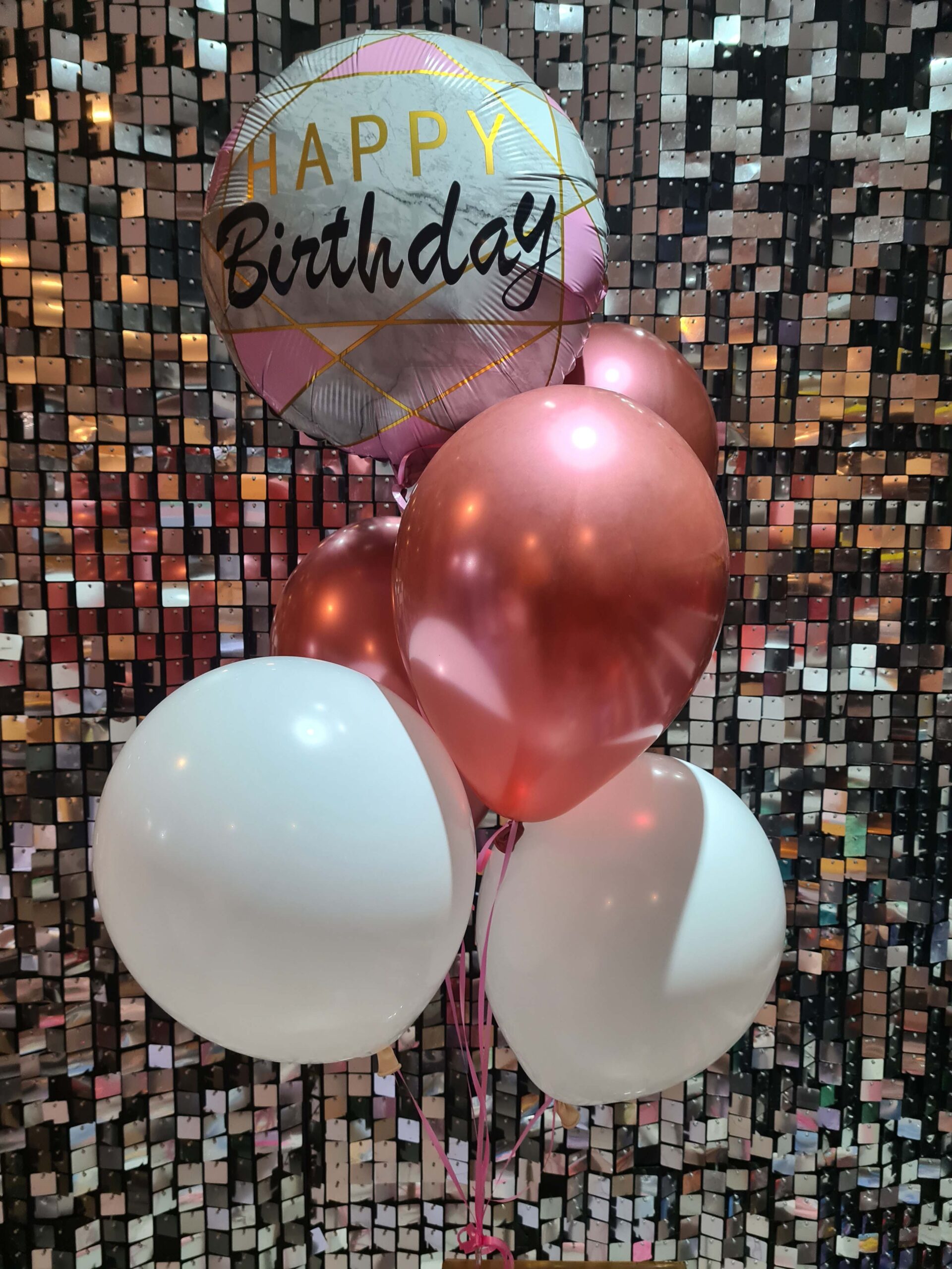 36" Bubble Personalised Balloon with HBD Foil Bouquet - Image 5