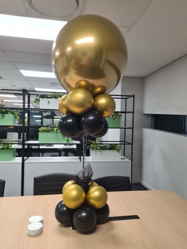 36″ Duo Chrome Balloon Centerpiece on a stand